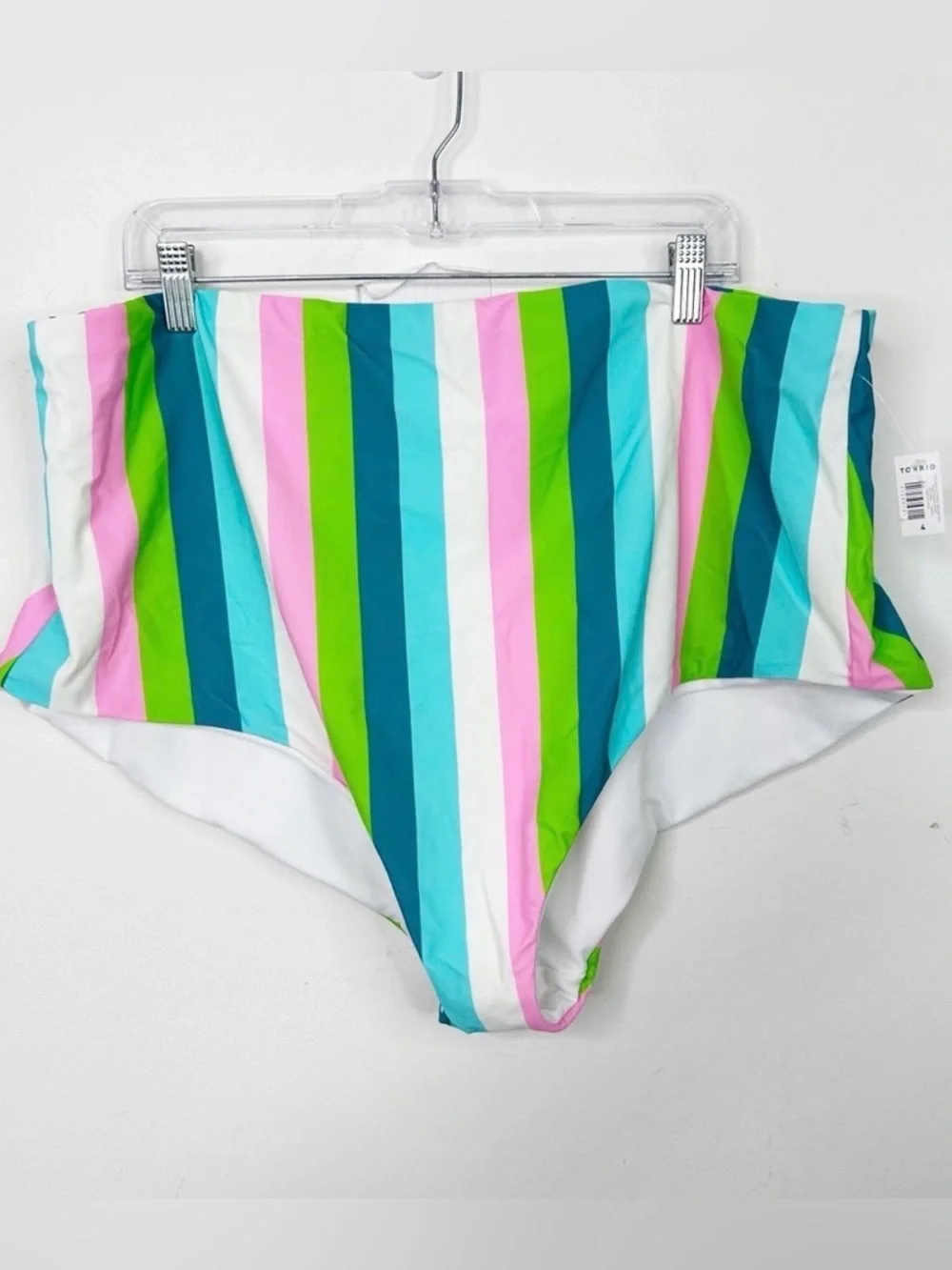 NWT TORRID | High Waist Smooth Swim Bikini Bottom Swimsuit Sz. 4 or a 4x Stripes